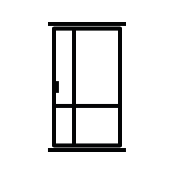 Schiebetür - Einzeltür Kreuzmodell ohne Seitenteile